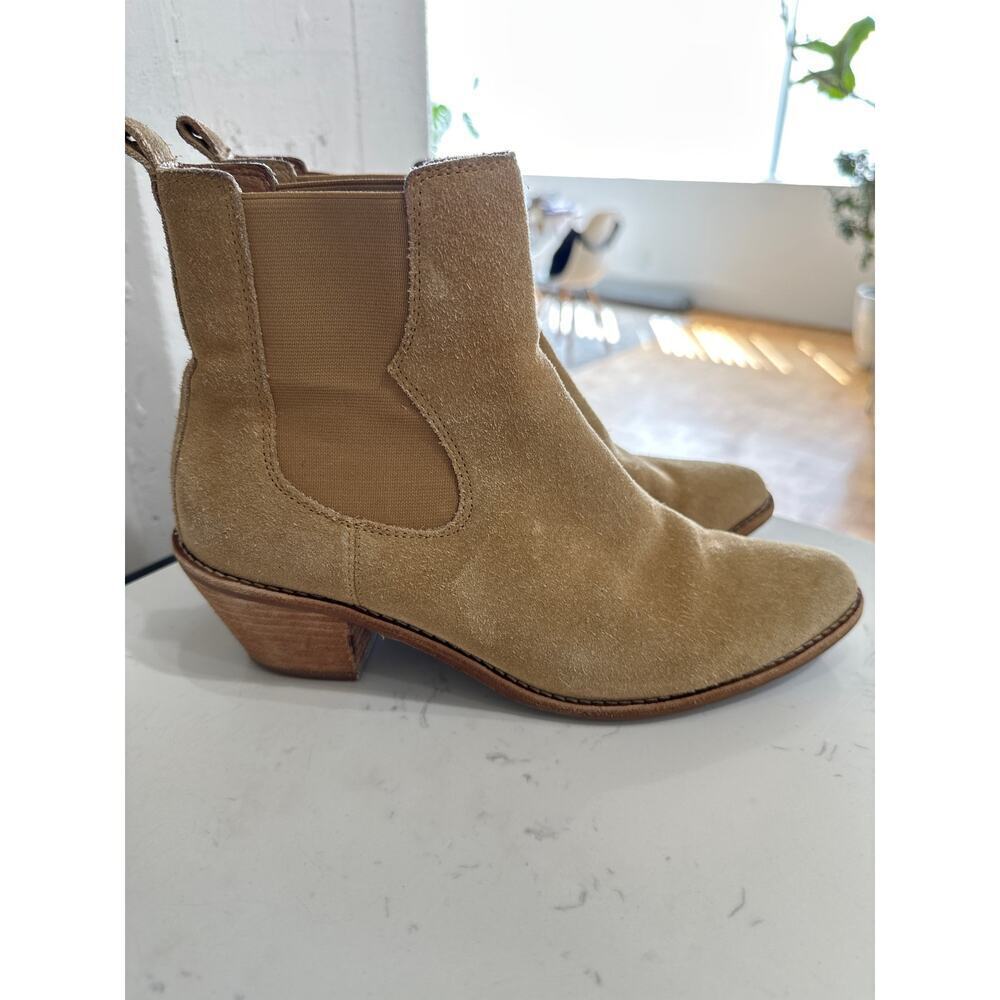 Madewell Women’s The Watkin Suede Chelsea Ankle Boot, Toffee, Size 9, EUC